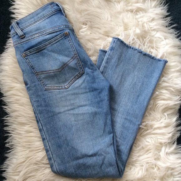 Free People Denim - Free people cropped raw hem button fly jeans 25